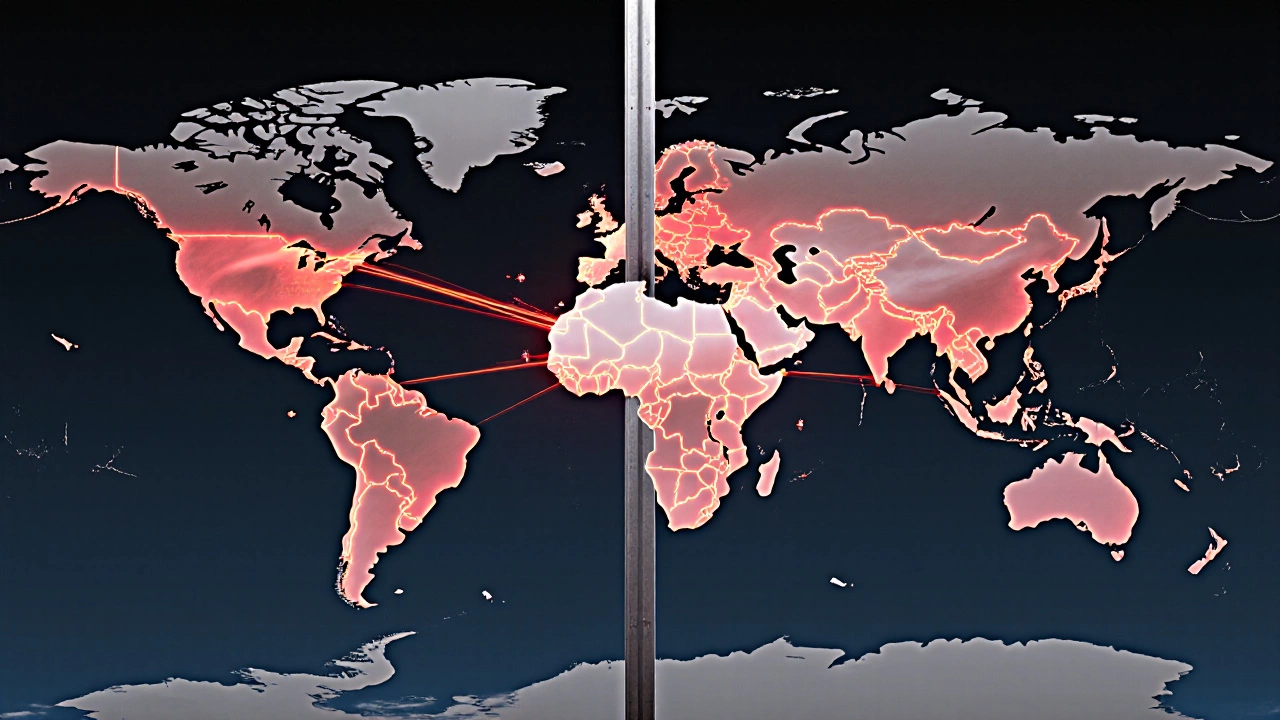 Global map showing ArcelorMittal&#039;s interconnected mines, ports, and steel mills across continents.