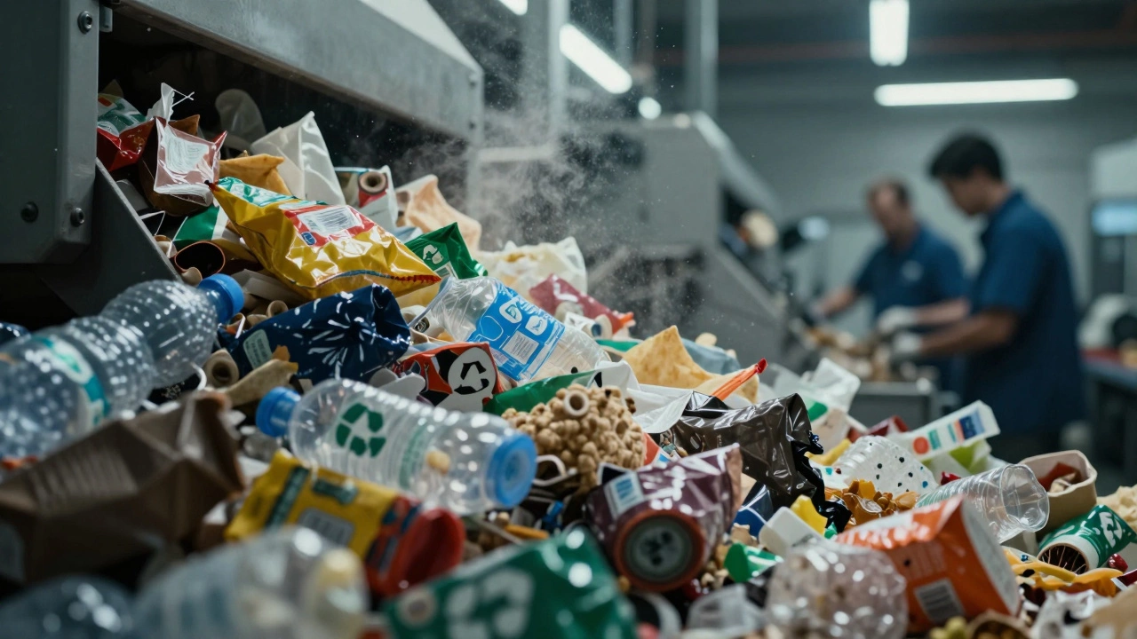 Contaminated plastic waste clogging recycling machinery