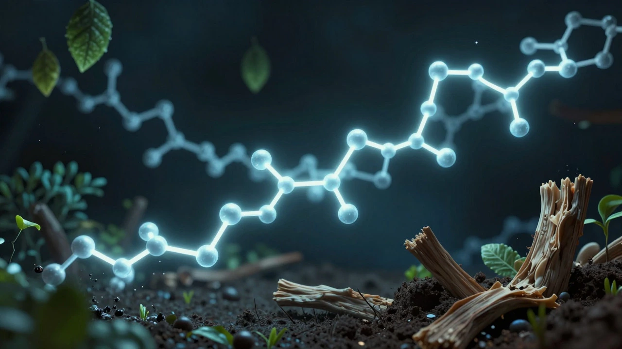 Polymer chains vs dissolving organic matter