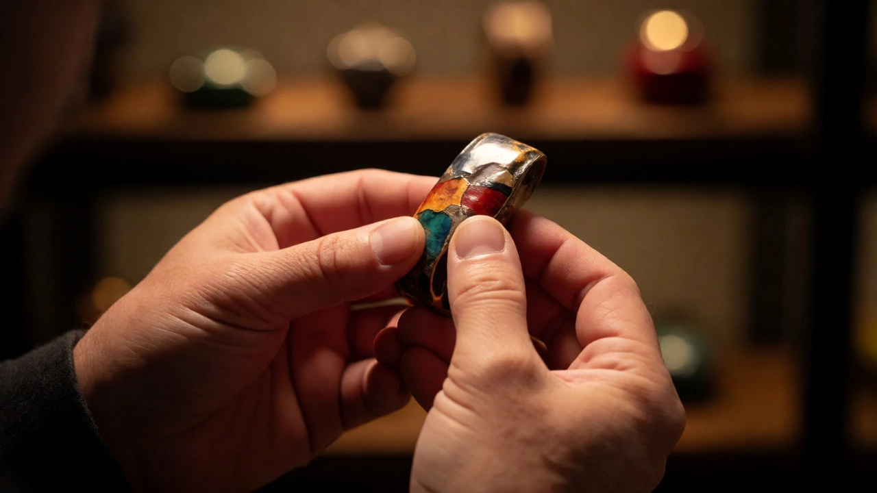 Artisan hands inspecting a bespoke product for superior quality control.